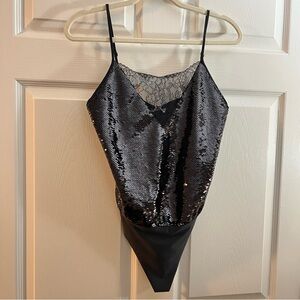 NWT Cami NYC Black Sequin Bodysuit S